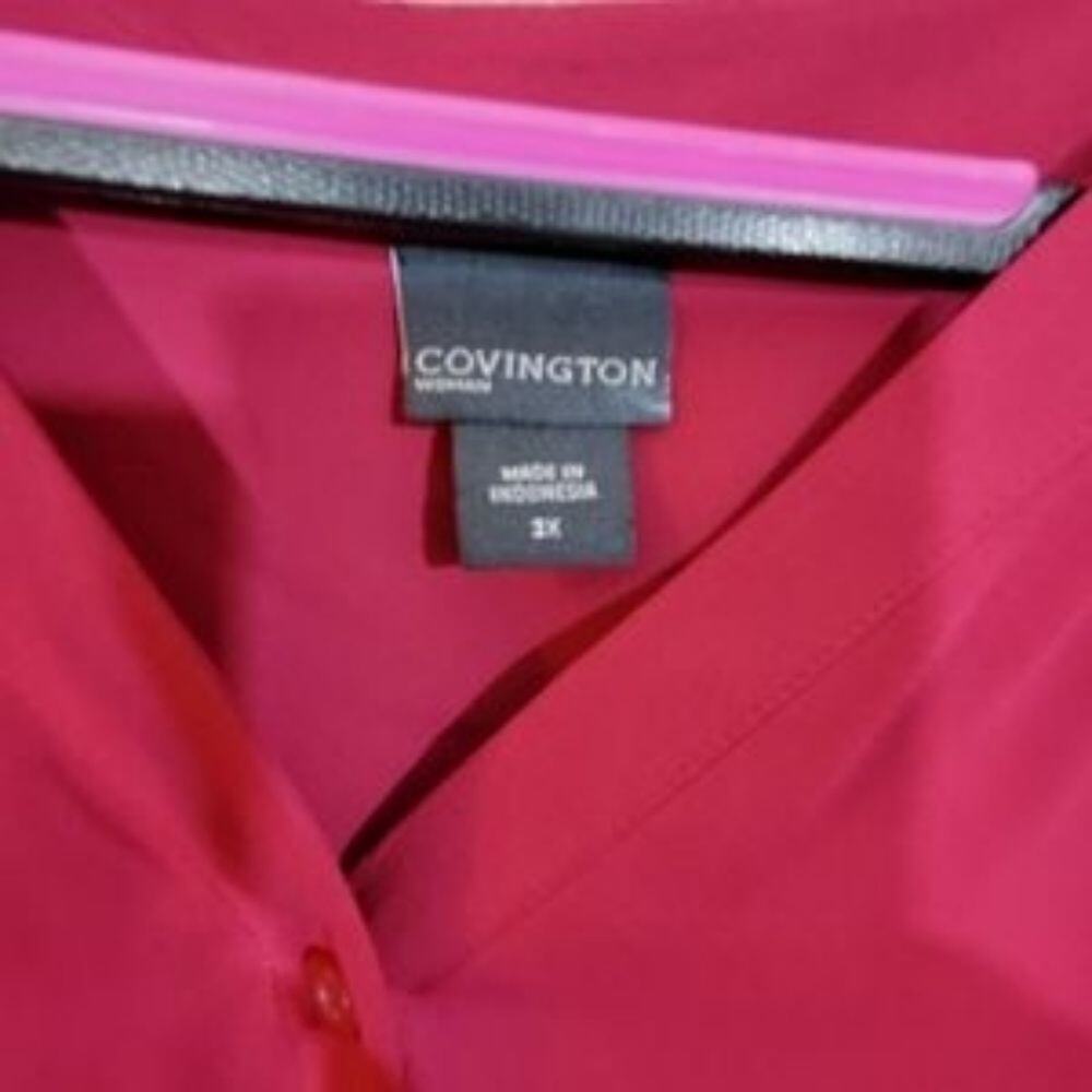 Covington Fuchsia Button Down High Low Shirt - image 4